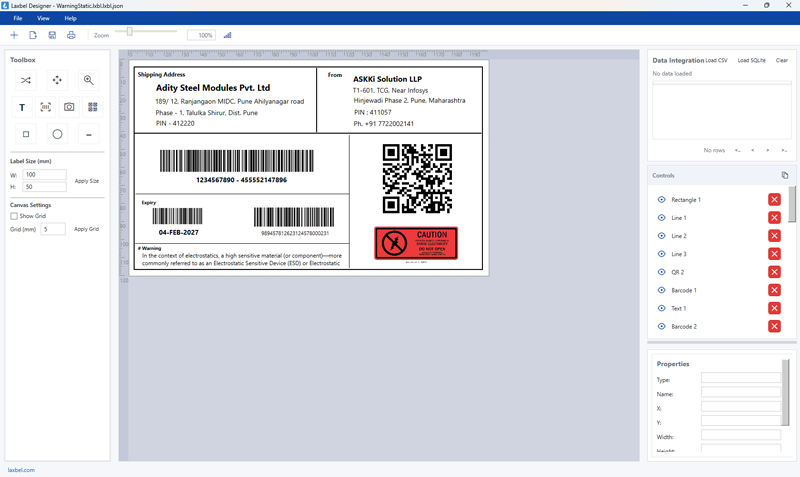 Laxbel software mockup